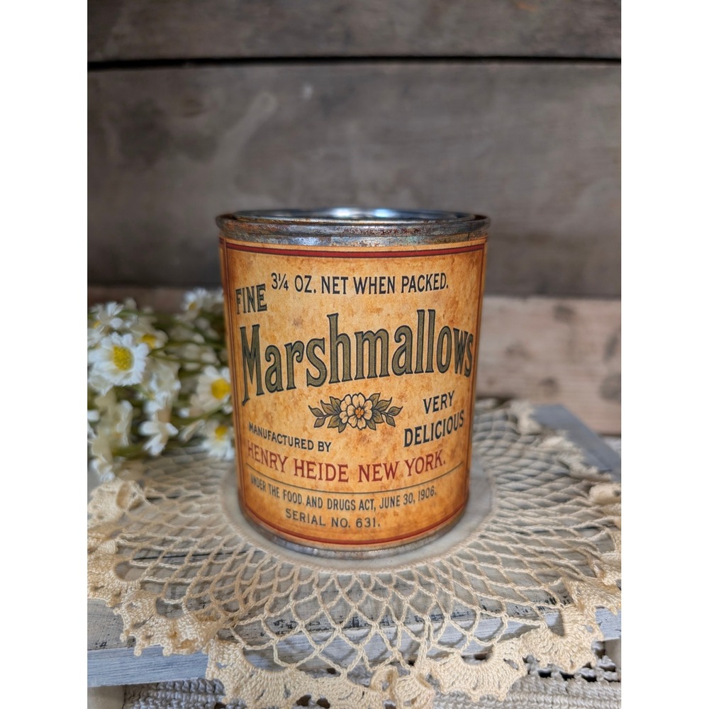 Heide's MARSHMALLOWS Vintage Inspired Rusted Can - Pint